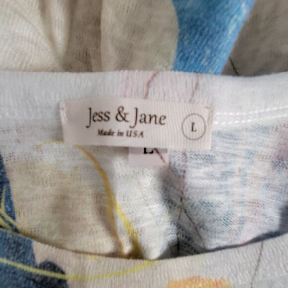 Jess & Jane Women Abstract Print Dolman Sleeve Tunic Top Large Multicolor Casual - Picture 4 of 8